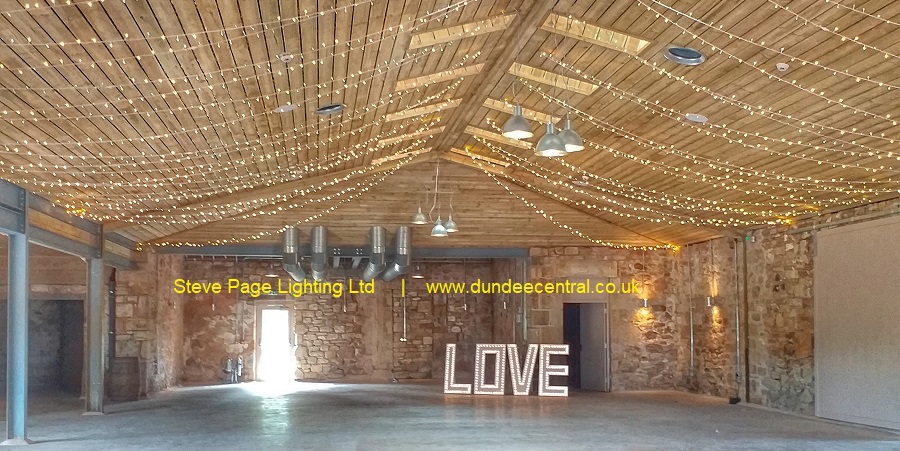 falside wedding reception lights decor